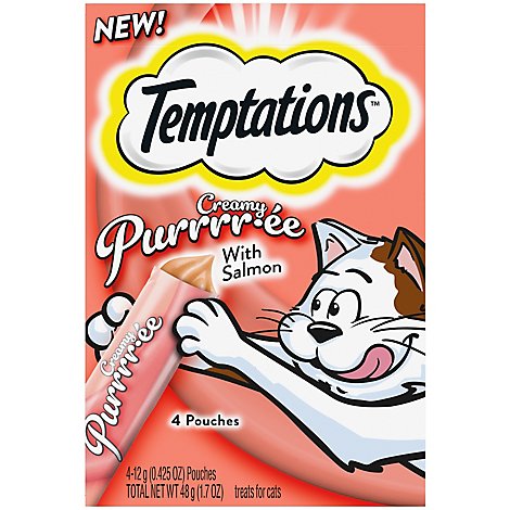 Temptations Creamy Puree Salmon Lickable Cat Treats - 1.7 Oz