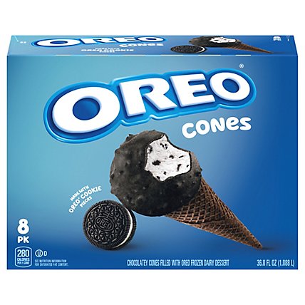 OREO Frozen Dairy Dessert Cones - 8 Count - Image 1