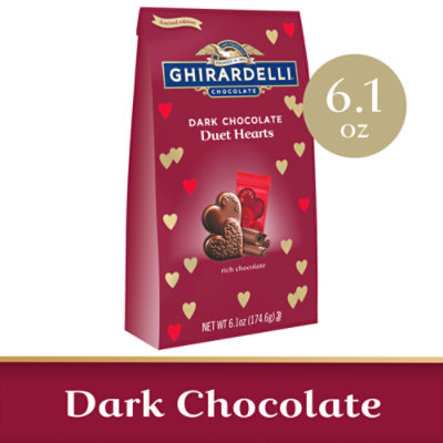 Ghirardelli Duet Hearts Dark Chocolate - 6.1 Oz