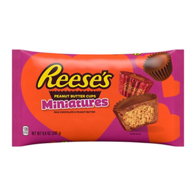 Reeses Miniatures Milk Chocolate Peanut Butter Cups Valentines Day Candy Bag - 9.9 Oz - Image 1