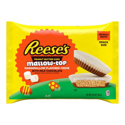 Reeses Mallow-Top Milk Chocolate Snack Size Peanut Butter Cups Easter Candy Bag - 9.35 Oz - Image 1