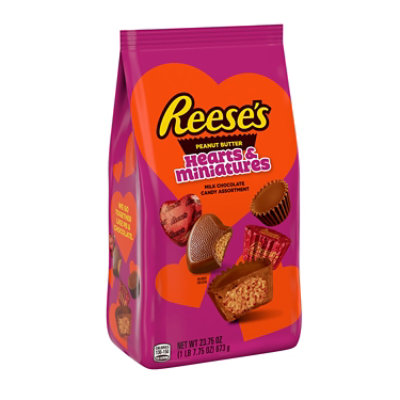 Reeses Miniatures Milk Chocolate Peanut Butter Valentines Day Candy Bag - 23.75 Oz