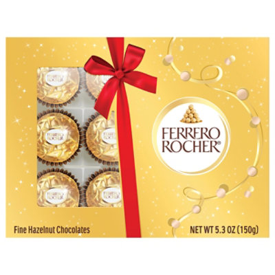Ferrero Rocher Fine Hazelnut Holiday Chocolate Gift Box 12 Count - 5.3 Oz - Image 1
