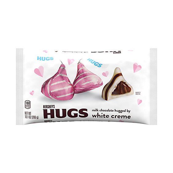 HERSHEY'S Hugs Milk Chocolate Hugged By White Creme Candy Bag - 10.1 Oz