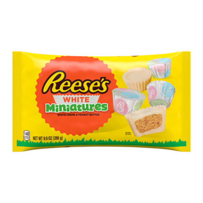 REESE'S Miniatures White Creme And Peanut Butter Cups Bag - 9.9 Oz