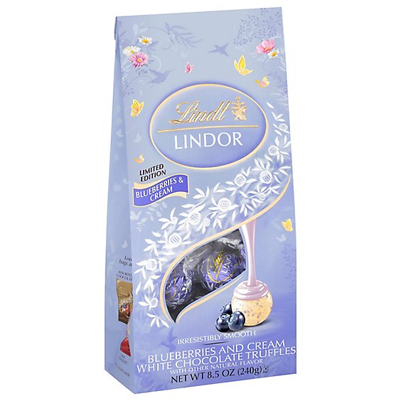 Lindt LINDOR Spring Blueberries & Cream White Chocolate Candy Truffles Bag - 8.5 Oz