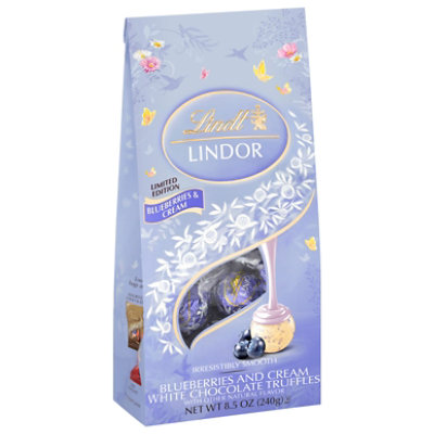 Lindt LINDOR Spring Blueberries & Cream White Chocolate Candy Truffles Bag - 8.5 Oz