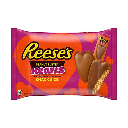 Reese's Milk Chocolate Peanut Butter Hearts Snack Size Candy Bag - 9.6 Oz - Image 1