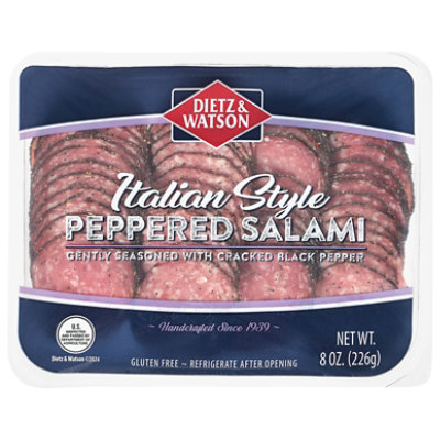 Dietz & Watson Pepper Salami Pre-sliced Basket Weave - 8 OZ - Image 1