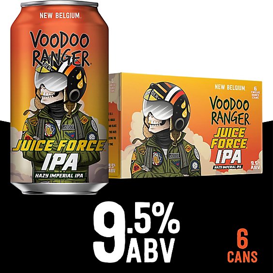 New Belgium Brewing Voodoo Ranger Juice Force Hazy Imperial IPA Beer 9.5% ABV Cans - 6-12 Fl. Oz.