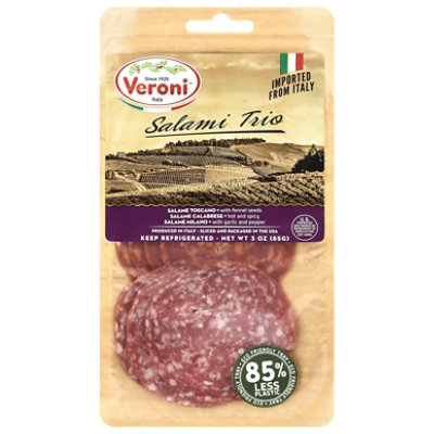 Veroni Prescliced Salami Trio - 3 OZ - Image 1