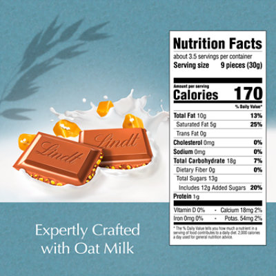 Lindt CLASSIC RECIPE Non-Dairy Oat Milk Salted Caramel Chocolate Candy Bar - 3.5 Oz - Image 4