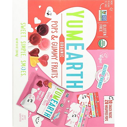 Yum Earth Fruit Pops And Fruit Gummys Variety Valentine - 9.4OZ - Image 6
