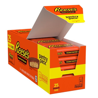 Reeses Milk Chocolate Snack Size Peanut Butter Cups Candy Pantry Pack 25 Count - 13.75 Oz - Image 1