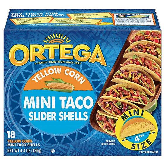 Ortega Mini Taco Slider Yellow Corn Shells 18ct - 4.4 OZ