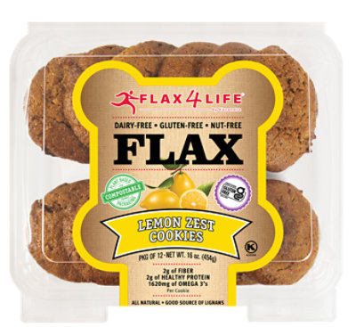 Flax4life Flax Lemon Zest Cookies - 16 Oz