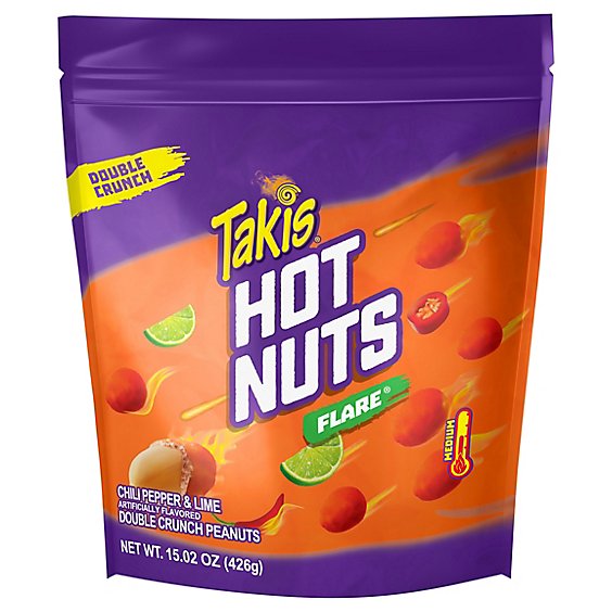 Takis Hot Nuts Flare Double Crunch Peanuts Resealable Bag Of 15 Ounces - 15.03 OZ