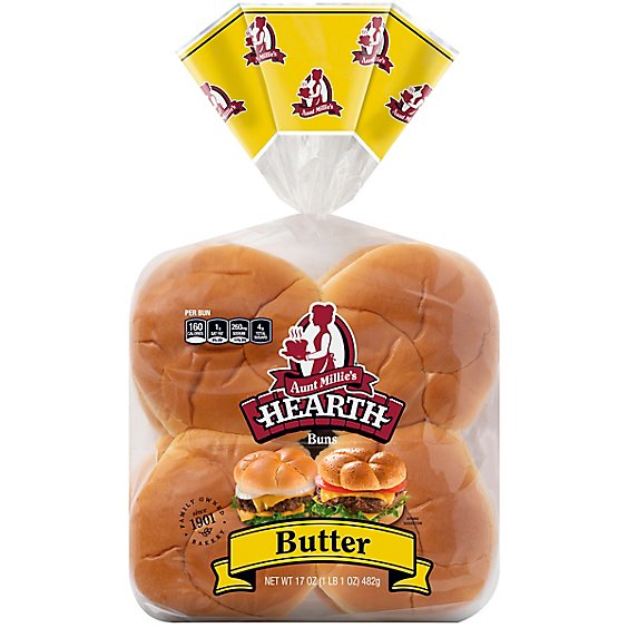 Aunt Millie's Hearth Butter Hamburger Bun - 8 CT