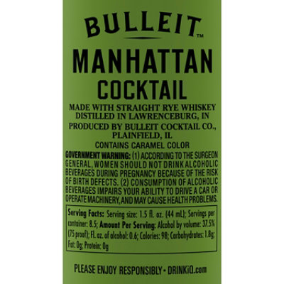Bulleit Manhattan Cocktail - 375 Ml - Image 4
