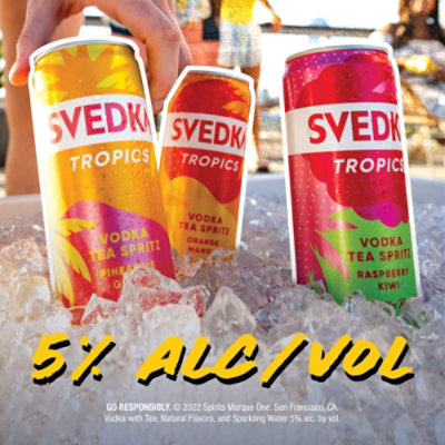 SVEDKA Tropics Pineapple Guava Vodka Tea Spritz Canned Cocktail 5% ABV Cans - 355 Ml - Image 4