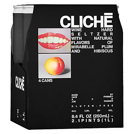 Cliche Hard Seltzer Mirabelle Plum Wine - 4-250 ML - Image 1
