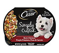 Cesar Simply Crafted Beef Chicken Purple Potatoes Meal Topper Adult Wet Dog Food - 1.3 Oz