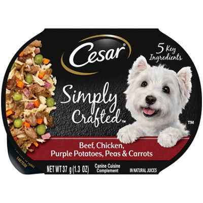 Cesar Simply Crafted Beef Chicken Purple Potatoes Adult Wet Dog Food Meal Topper - 1.3 Oz