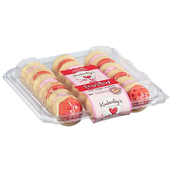 Kimberleys Valentines Frosted Pink And Red Mini Cookies - 9.4 OZ