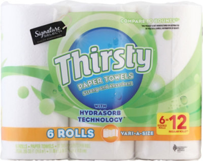 Signature SELECT Paper Towel Thirsty Strong Vari-a Size - 6 Roll - Image 2