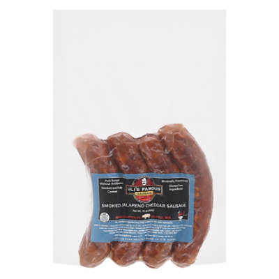 Ulis Famous Smoked Jalapeno Cheddar Sausage - 16 OZ - Image 1
