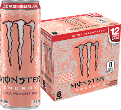 Monster Energy Ultra Peachy Keen Sugar Free Energy Drink - 6-12 Fl. Oz. - Image 2