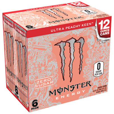 Monster Energy Ultra Peachy Keen Sugar Free Energy Drink - 6-12 Fl. Oz.