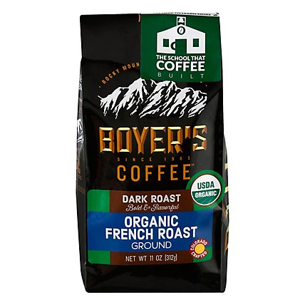 Boyer's Coffee Organic French Roast Dark Roast Ground Coffee - 11 Oz - Image 1