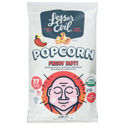 LesserEvil Fiery Hot! Organic Popcor - 4.6 Oz - pavilions