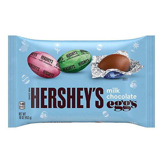 Hersheys Milk Chocolate Eggs Easter Candy Bag - 16 Oz