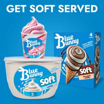 Blue Bunny Chocolate Vanilla Twist Cones Frozen Dessert For Summer - 4 Count - Image 3