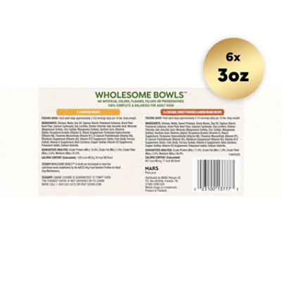 Cesar Wholesome Bowls Chicken And Chicken Sweet Potato Adult Wet Dog Food Multipack - 6-3 Oz - Image 3