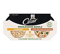 Cesar Wholesome Bowls Chicken And Chicken Sweet Potato Adult Wet Dog Food Variety Pack - 6-3 Oz