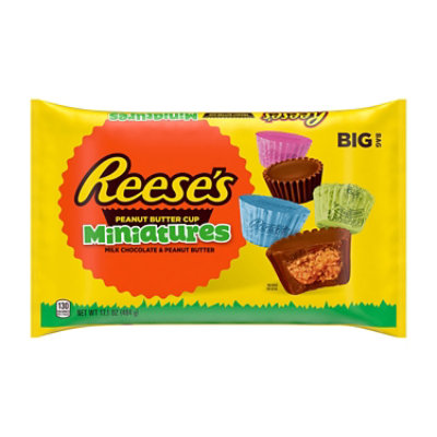 Reeses Miniatures Milk Chocolate Peanut Butter Cups Easter Candy Bag - 17.1 Oz - Image 1