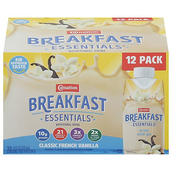 Carnation Breakfast Essentials Vanilla Rtd Carton 12pk - 12 CT