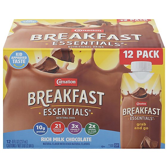 Carnation Breakfast Essentials Chocolate Rtd Carton 12pk - 12 CT