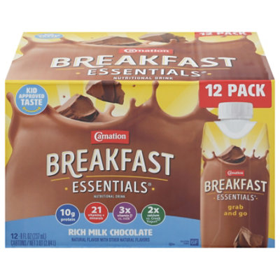 Carnation Breakfast Essentials Rich Milk Chocolate Nutritional Drink Cartons Multipack - 12-8 Fl. Oz. - Image 1