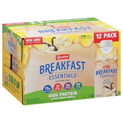 Carnation Breakfast Essentials High Protein Classic French Vanilla Nutritional Drink Cartons Multipack - 12-8 Fl. Oz. - Image 1