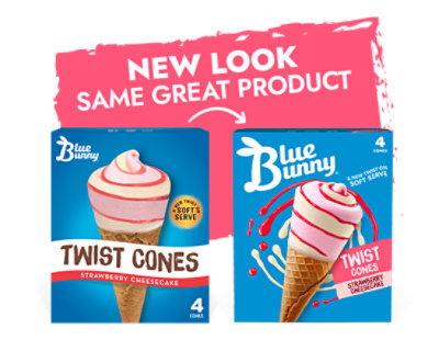 Blue Bunny Twist Cones Strawberry Cheesecake Frozen Dairy Dessert Wrappers Multipack - 4-4.5  Fl. Oz. - Image 5