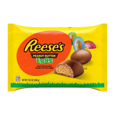 Reeses Milk Chocolate Peanut Butter Creme Eggs Easter Candy Bag - 16.1 Oz