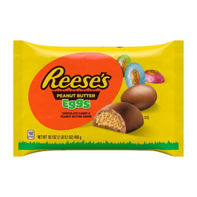 Reeses Milk Chocolate Peanut Butter Creme Eggs Easter Candy Bag - 16.1 Oz