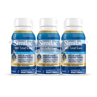 Similac 360 Total Care Ready to Feed Milk-Based Infant Formula with Iron Bottles Multipack - 6-8 Fl. Oz. - Image 1