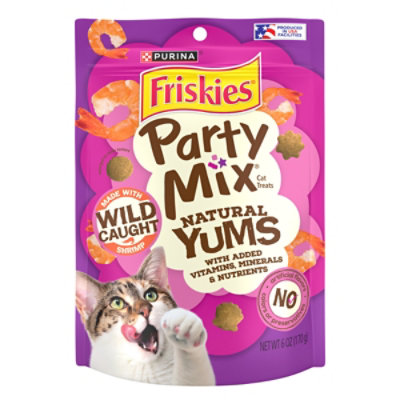 Purina Friskies Natural Yums With Wild Shrimp Party Mix Cat Treats Pouch - 6 Oz - Image 1