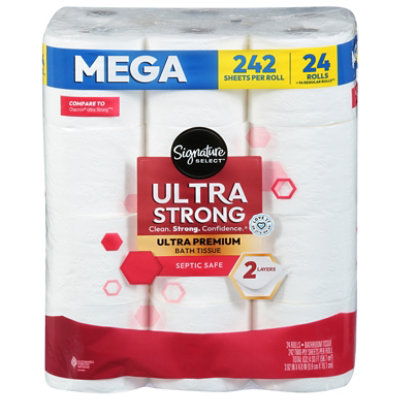 Signature Select Ultra Strong Bath Tissue - 24 Mega Rolls - Image 2