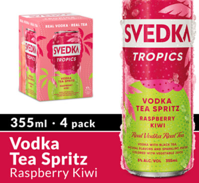 SVEDKA Tropics Raspberry Kiwi Vodka Tea Spritz Canned Cocktail 5% ABV Cans - 355 Ml - Image 1